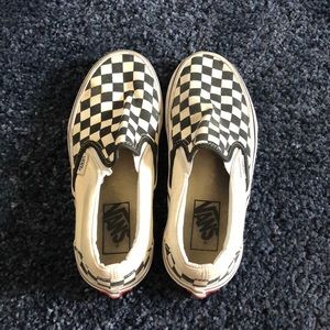 Vans checkered slip ons!
